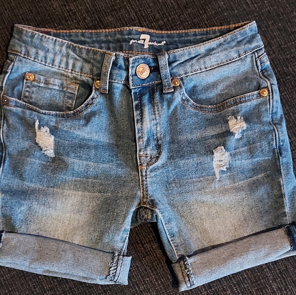 Youth Girls ~ 7 For All Mankind ~ Distressed Jean Shorts